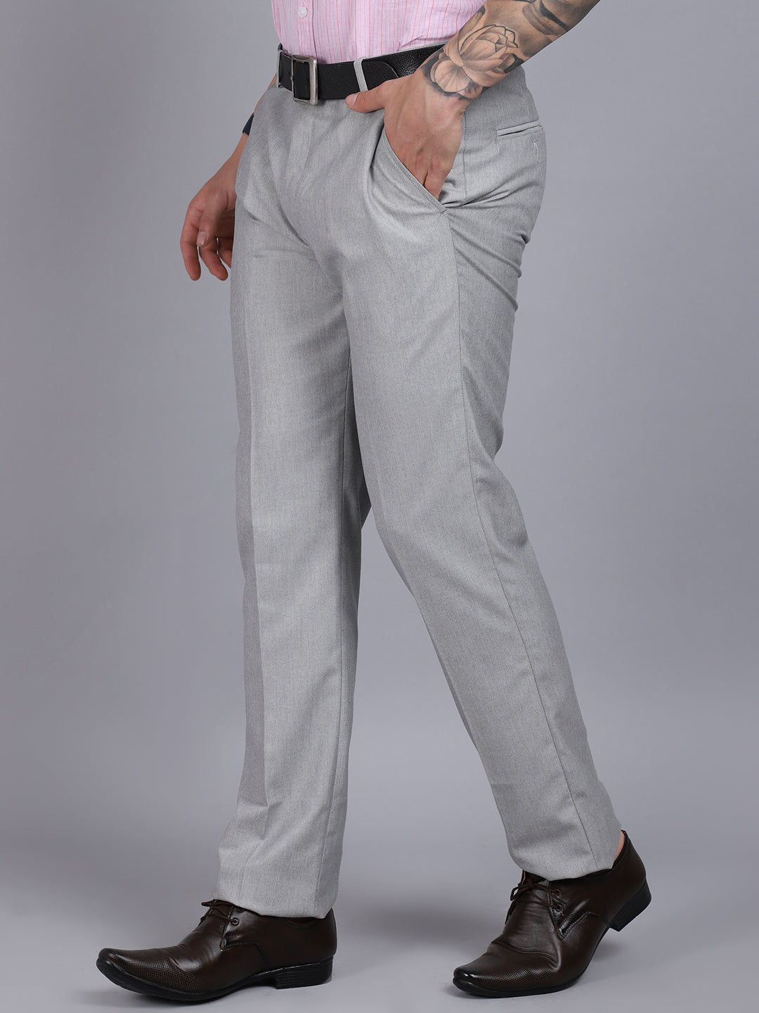 Buy Arrow Hudson Tailored Fit Heathered Formal Trousers - NNNOW.com